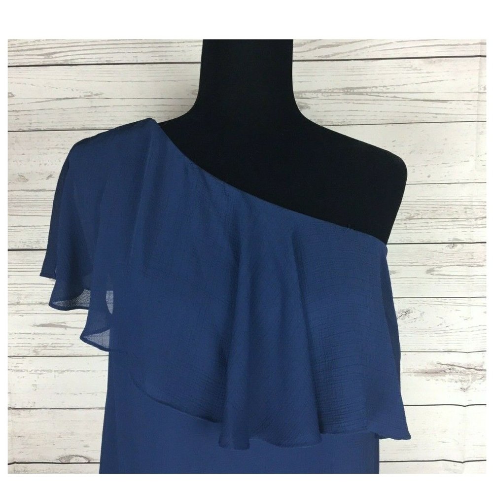 CECE Women's Tunic Dress One Shoulder Navy Blue Size: 8 - Picture 4 of 8